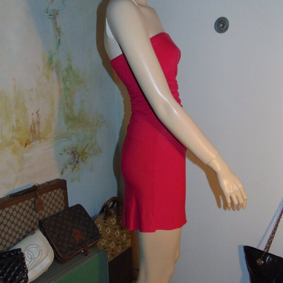 SKY Strapless Mini DressY2K Artsy Jeweled Tigers Pink Bodycon Mob Wife Elegant - Picture 6 of 11